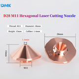 DMK D28 M11 H15 Hexagonal Single Layer Copper Laser Cutting Nozzle for Bodor