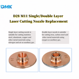 DMK D28 M11 Single/Double Layer Chrome Plated Laser Cutting Nozzle Replacement for BOCI Precitec