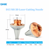 DMK 3D Laser Cutting Nozzle D15 M8 Single/Double Layer Copper Laser Cutting Nozzle Replacement