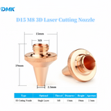 DMK 3D Laser Cutting Nozzle D15 M8 Single/Double Layer Copper Laser Cutting Nozzle Replacement