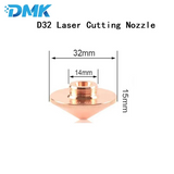 DMK D32 M14 H15 / D28 H15 M11 Laser Cutting Nozzle Dual Layer / Single Layer Regular Butterfly Shape