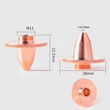 BOCI Precitec D28 M11 H22.5 Bevel Laser Cutting Nozzle Sloping Anti-collision Copper for ProCutter BLT Series