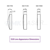 Au3tech Original Quartz Laser Collimating Focusing Lens for Handheld Welding Head HW970/960/950 Cleaning Gun HC200/300