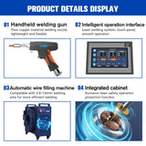 DMK DHH-1500 1500W Fiber Laser Welder  Air Cooling Handheld Laser Welding Machine for Carbon Stainless Steel Aluminum Titanium Welding